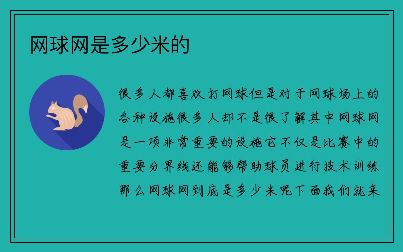 网球网是多少米的