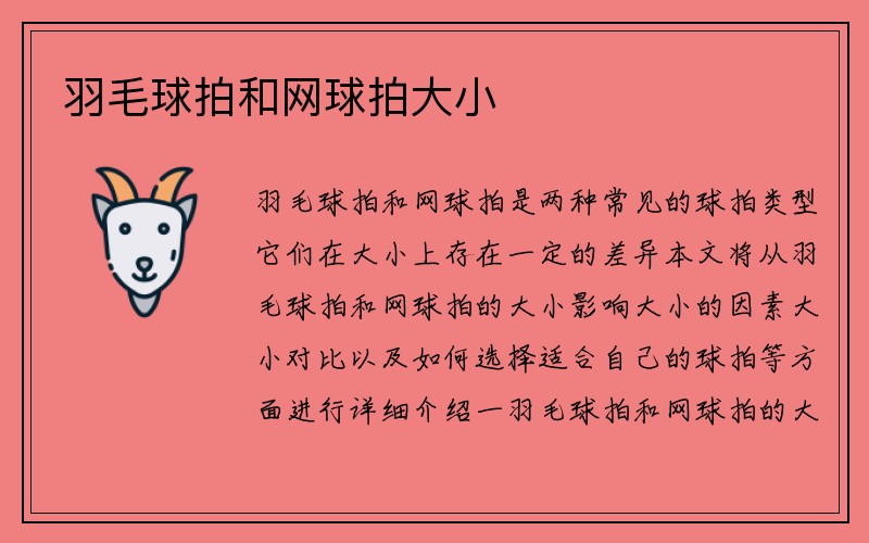 羽毛球拍和网球拍大小