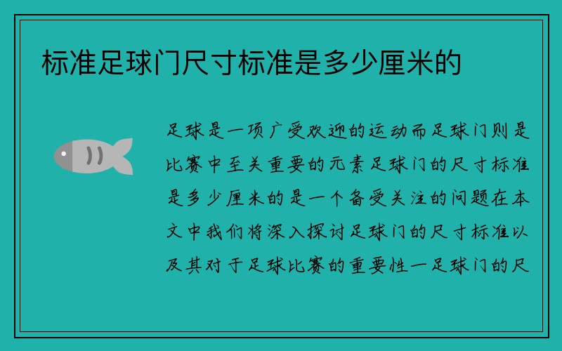 标准足球门尺寸标准是多少厘米的